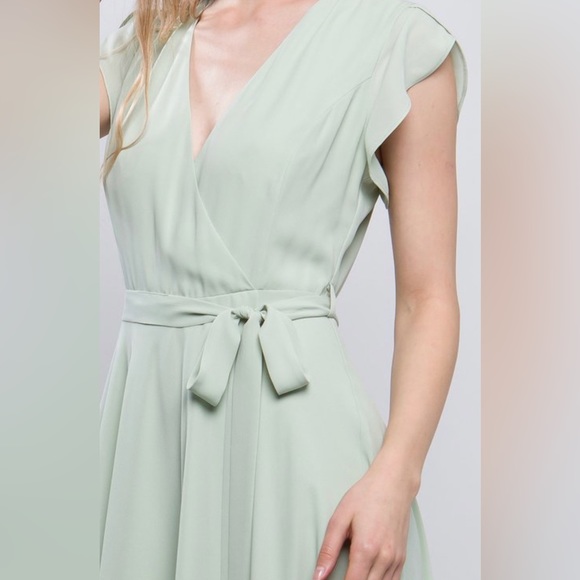 Ruffle Maxi Sage Dress - Picture 2 of 3